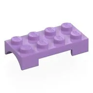 Wheel Arch, Mudguard 2 x 4 Studded, Rounded Arch / Medium Lavender