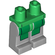 Lego Hips and Light Bluish Gray Legs with Green Tunic Print / Green