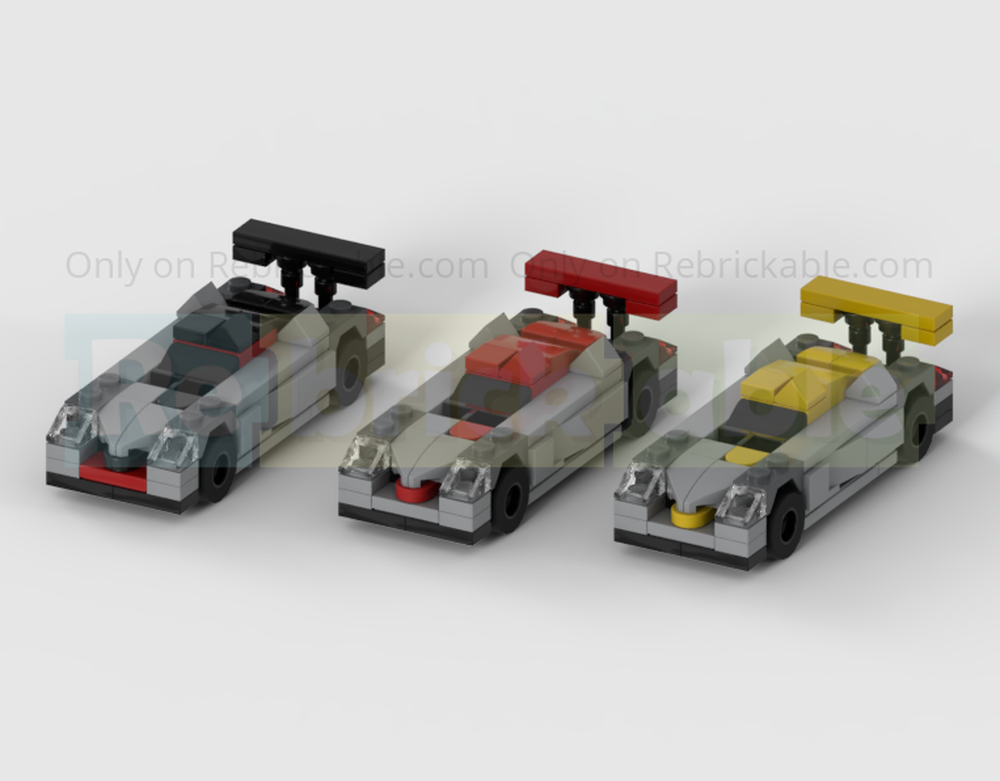 Lego Pack Of 3 Audi R8 LMP1 Team Joest Racing Cars - Half Speed Champions Scale