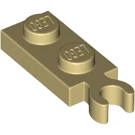 Plate Special 1 x 2 with Clip Vertical on End / Tan
