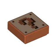 Tile 1 x 1 with Pixelated '?' Print / Dark Orange