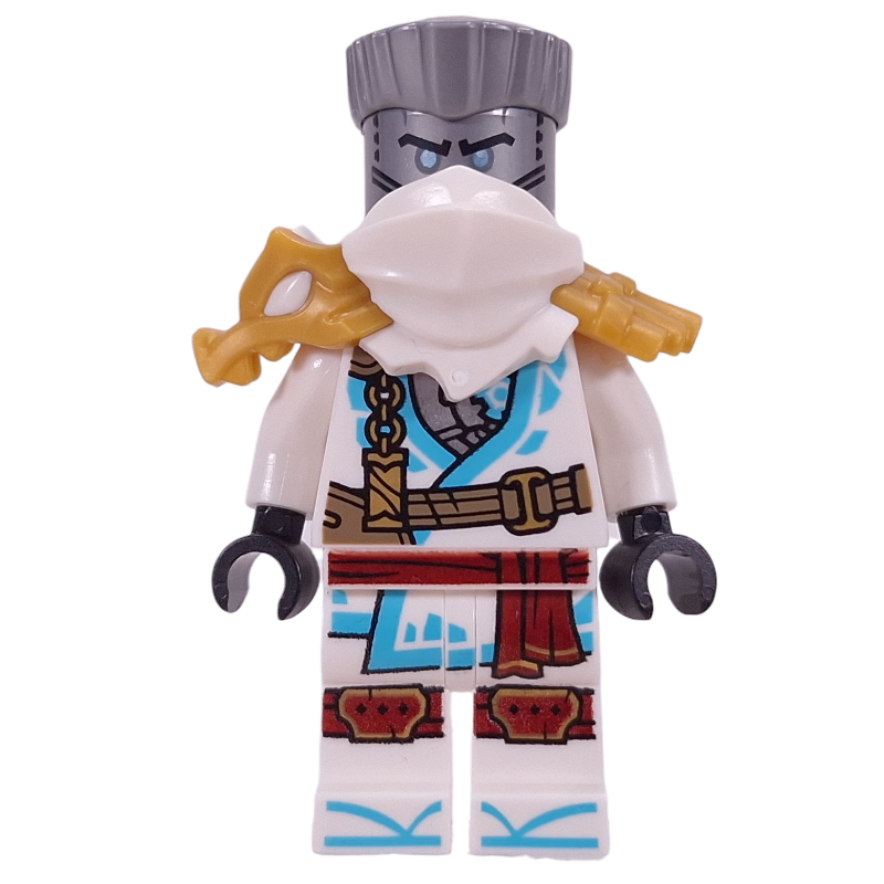 Lego Zane, White Shoulder Armor and Mask, Hair