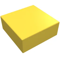 Tile 1 x 1 without Groove / Yellow