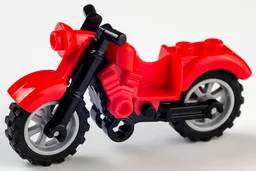 Motorcycle Vintage with Black Chassis and Light Bluish Gray Wheels