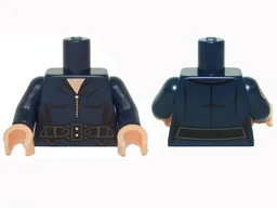 Torso Female Jumpsuit with Silver Zipper and Black Utility Belt Pattern / Dark Blue Arm Left / Dark Blue Arm Right with SHIELD Logo Pattern / Light Nougat Hands