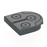 Tile Round 2 x 2 Half Circle with Black/Silver Circles (Snowtrooper Mask) Print