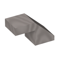 Lego Brick Sloped 45° 2 x 1 with 2/3 Inverted Cutout and no stud / Metallic Silver