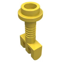 Hinge Bar with 3 Fingers and End Stud (Control Lever) / Yellow