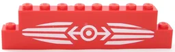 Stickered Assembly 10 x 1 x 2 with White Train Logo between Stripes Pattern (Sticker) - Set 10128
