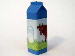 Lego Scala Accessories Carton Milk, Label with Brown Cow in Pasture Pattern (Sticker) - Set 3115