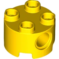 Brick Round 2 x 2, Pin Holes / Yellow