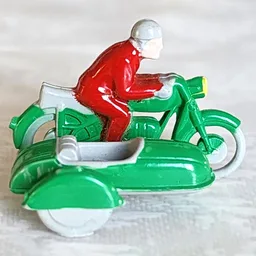 HO Scale Motorcycle, Racing with Sidecar Long / Green