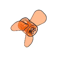 Propeller 3 Blade 3 Diameter with Axle Cross / Trans-Neon Orange