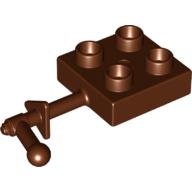 Lego Duplo Plate 2 x 2 with Handle / Flat Dark Gold