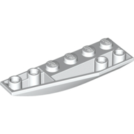 Lego Brick Wedged, Curved Inverted 6 x 2 Left / White