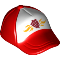 Lego Hat / Cap Short Curved Bill with Seams on Peak and Button on Top with Fast Food Logo Print