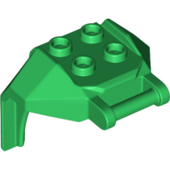 Lego Plate Special, 2 x 2 Studs and Handle, Closed Ends (Mech Chest Plate / Armor) / Green