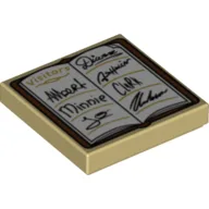 Tile 2 x 2 with Guest Book, 'VISITORS' Print / Tan