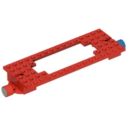 Train Base 6 x 16 Old with Magnets / Red