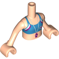 Lego Minidoll Torso Girl with Crop Top with Whistle Print, Light Nougat Arms and Hands / Light Nougat
