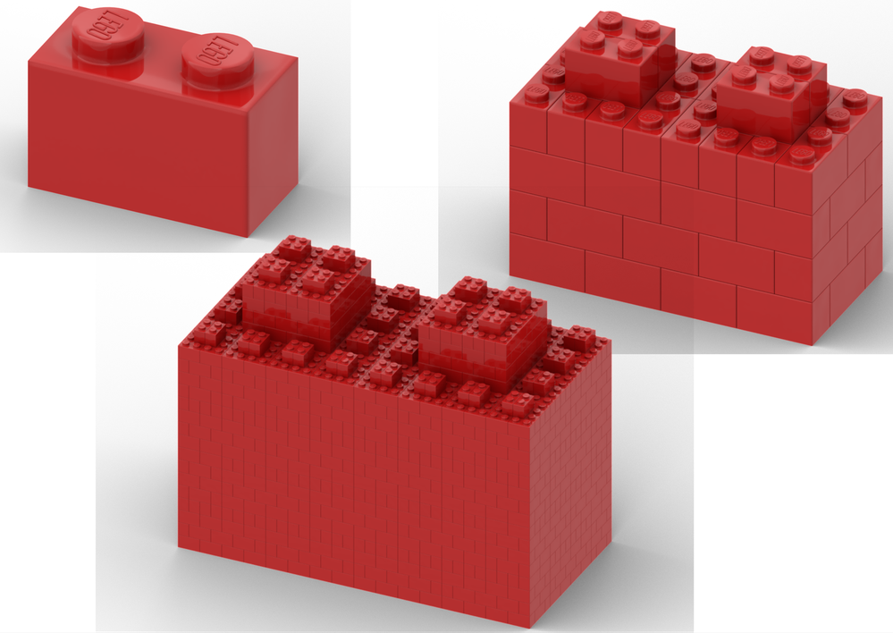 Lego 2x1 brick made of 2x1 bricks made of 2x1 bricks | My custom fractal