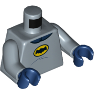 Lego Torso Bodysuit, Yellow Batman Logo Classic Print, Sand Blue Arms, Dark Blue Hands