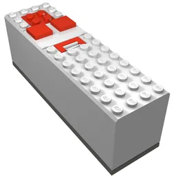 Battery Box, 9V 4 x 14 x 4 with Dark Gray Base [Complete Assembly] / White