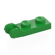Lego Hinge Plate 1 x 2 Locking with 2 Fingers On End, without Groove, 7 Teeth / Bright Green