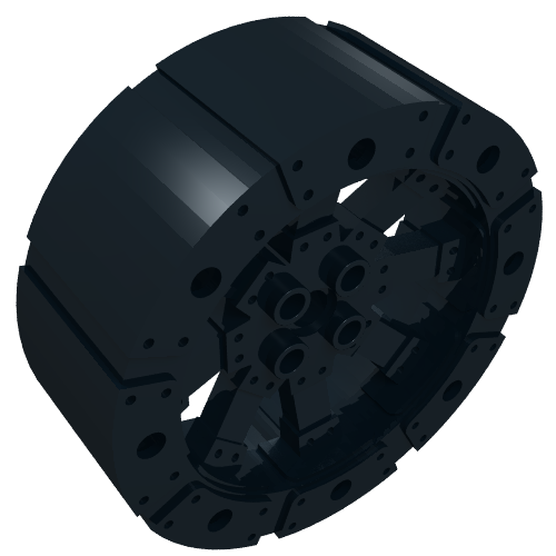 Lego Wheel Wagon Viking with 12 Holes [7 Studs Diameter] / Black