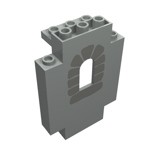 Lego Panel 2 x 5 x 6 Wall with Window Stones Dark Gray Print