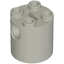Brick Round 2 x 2 x 2 Robot Body, Axle Holder '+' Orientation / Light Bluish Gray