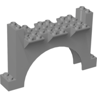 Lego Brick Arch 2 x 12 x 6 with Grooves / Light Bluish Gray
