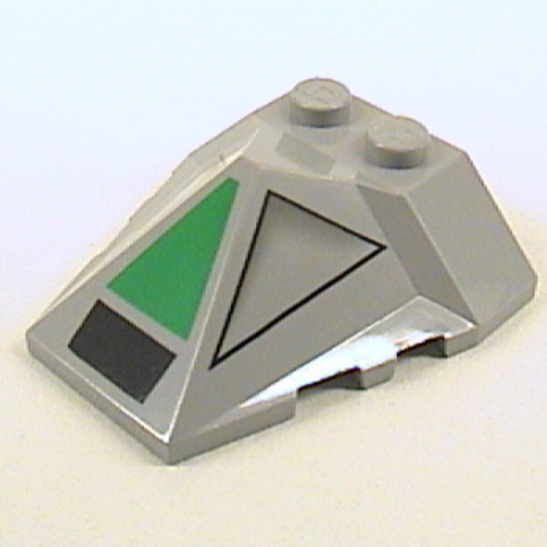 Lego Brick Wedged, Sloped 4 x 4 Pyramid Center with Clone Walker Print / Light Bluish Gray