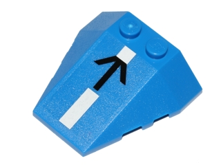Lego Wedge 4 x 4 Triple with Stud Notches with White Stripe and Black Arrow Pattern (Sticker) - Set 75002