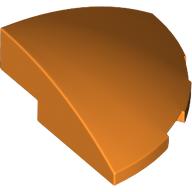 Lego Brick Round Corner, Curved 3 x 3 x 1 Quarter Circle / Orange