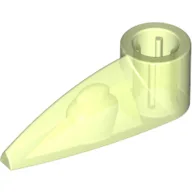 Technic Tooth 1 x 3 with Axle Hole [Rounded Underside] / Glow In Dark Trans