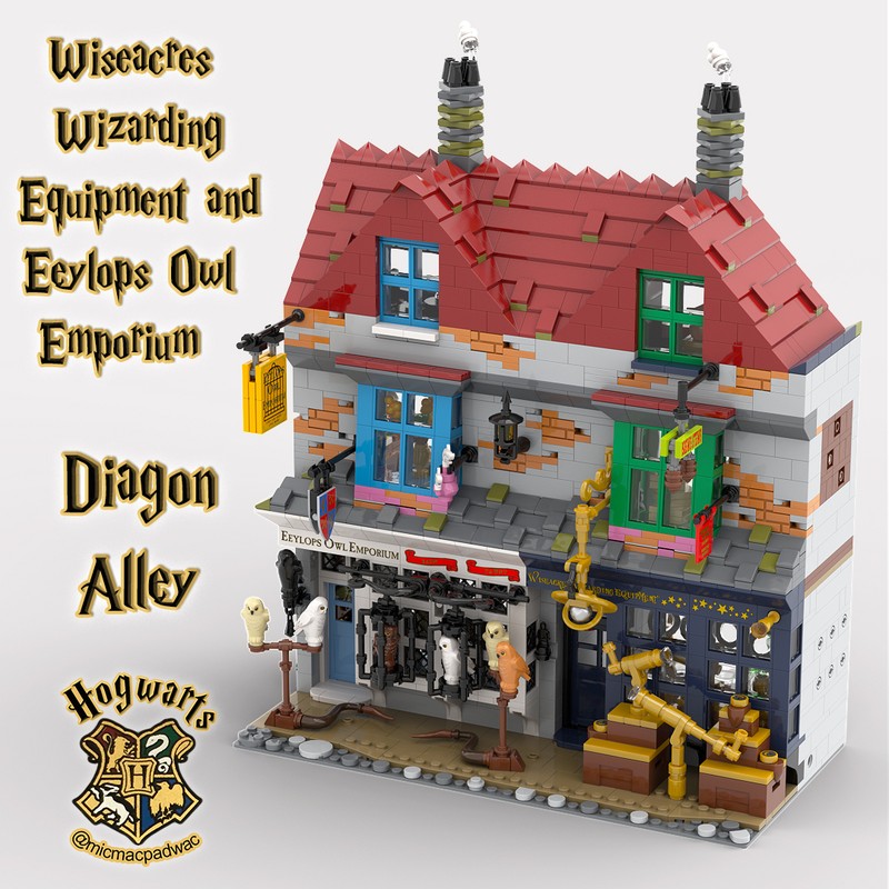 Lego Diagon Alley Eeylops Owl Emporium and Wiseacres Wizarding Equipment