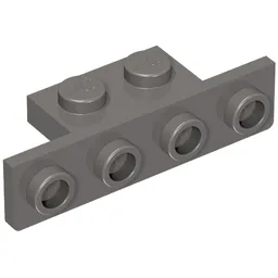 Bracket 1 x 2 - 1 x 4 [Rounded Corners at Bottom, Square Corners at Top] / Dark Bluish Gray