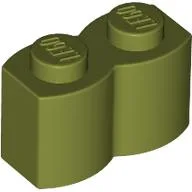 Brick Special 1 x 2 Palisade [aka Log] / Olive Green