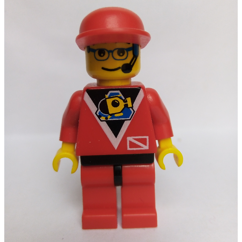 Lego Marine Explorer, Red Shirt with Divers Logo, Red Legs, Red Cap, Glasses and Headset