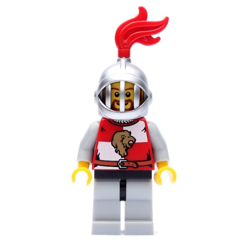 Lego Lion Knight, Helmet with Grille and Red Plume