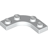 Lego Plate Round Corner 3 x 3 with 2 x 2 Round Cutout / White