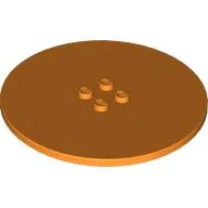 Plate Special Round 8 x 8 with 2 x 2 Center Studs with Groove / Orange