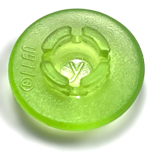 Lego Clikits Icon, Round 2 x 2 Small Thin with Pin / Trans-Light Bright Green