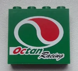 Panel 1 x 4 x 3 with Side Supports - Hollow Studs with Octan Logo and 'Octan Racing' Pattern Model Right Side (Sticker) - Set 60025