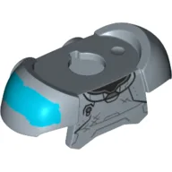 Minifig Neckwear Armor Shoulder Pads with Dark Azure Shape Print / Sand Blue