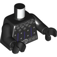 Lego Torso, Knight Armor, Dark Bluish Grey Belt, Color, Diamonds, Dark Purple Stripes print, Black Arms and Hands / Black