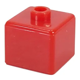 Pen Bead, Square with Shield Print / Red