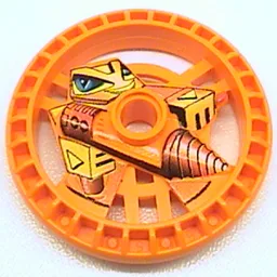 Technic Disc 5 x 5 Notched, Driller Print / Orange