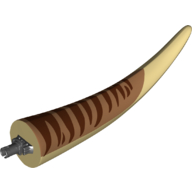 Lego Animal Body Part, Dinosaur, Tyrannosaurus Rex Tail, with Pin, Medium Nougat and Reddish Brown Markings Print / Tan